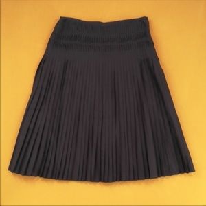 Club Monaco dark brown micro pleated midi skirt